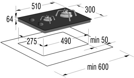 Gorenje GCS330C hob Black Built-in Gas 2 zone(s) – image 2