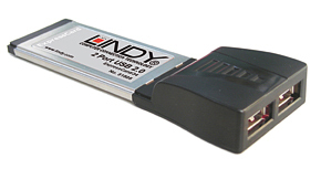 Lindy 2-Port ExpressCard USB 2.0 Adapter
