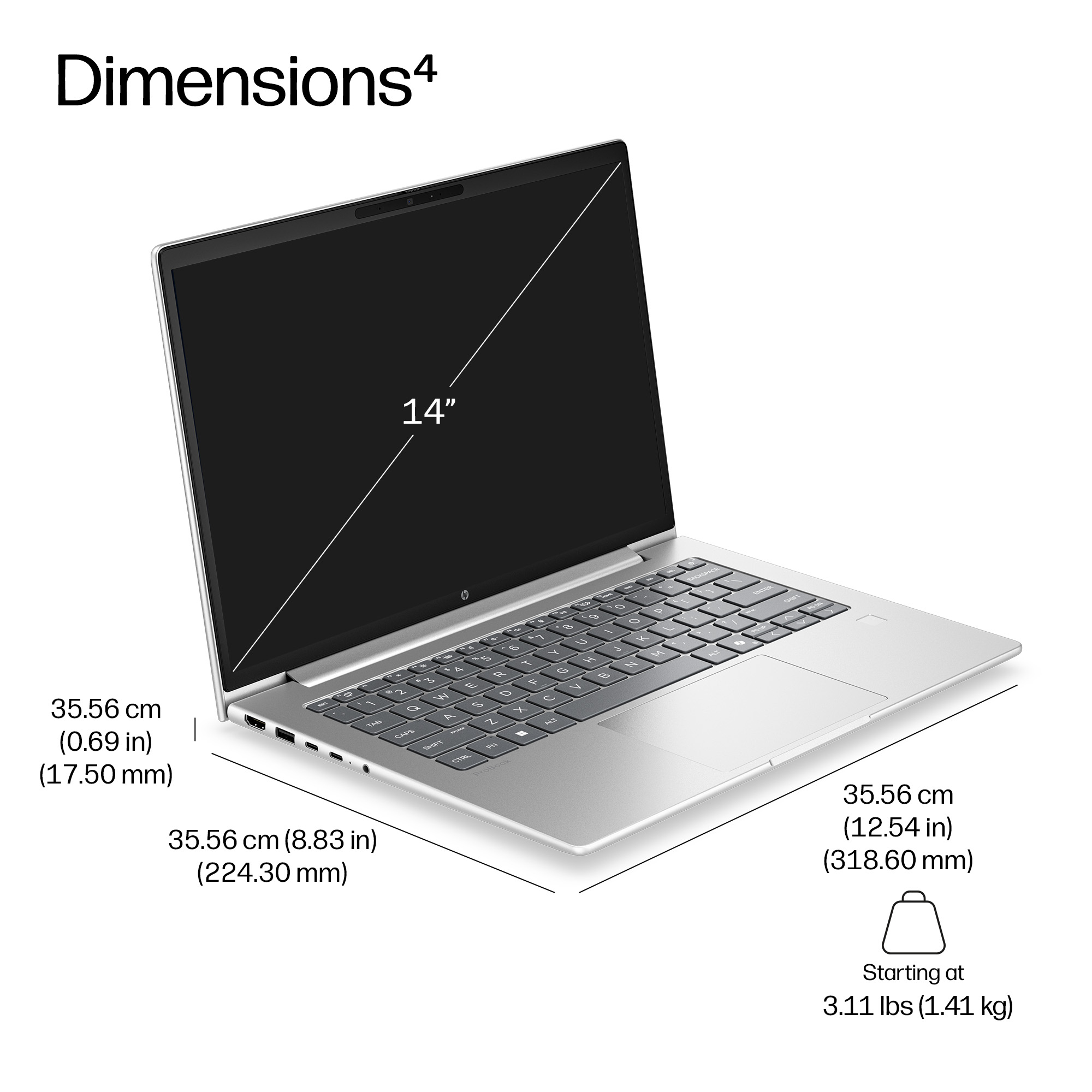 HP DX4Z9AT laptop AMD Ryzen™ 5 220 35.6 cm (14″) WUXGA 16 GB DDR5-SDRAM 512 GB SSD Wi-Fi 6E (802.11ax) FreeDOS Silver image 5