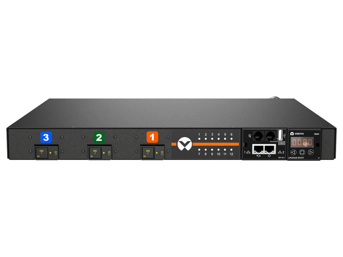 Vertiv Geist MNS3E1R6-12CF18-4CS15A0H10-S power distribution unit (PDU) 12 AC outlet(s) 0U Black
