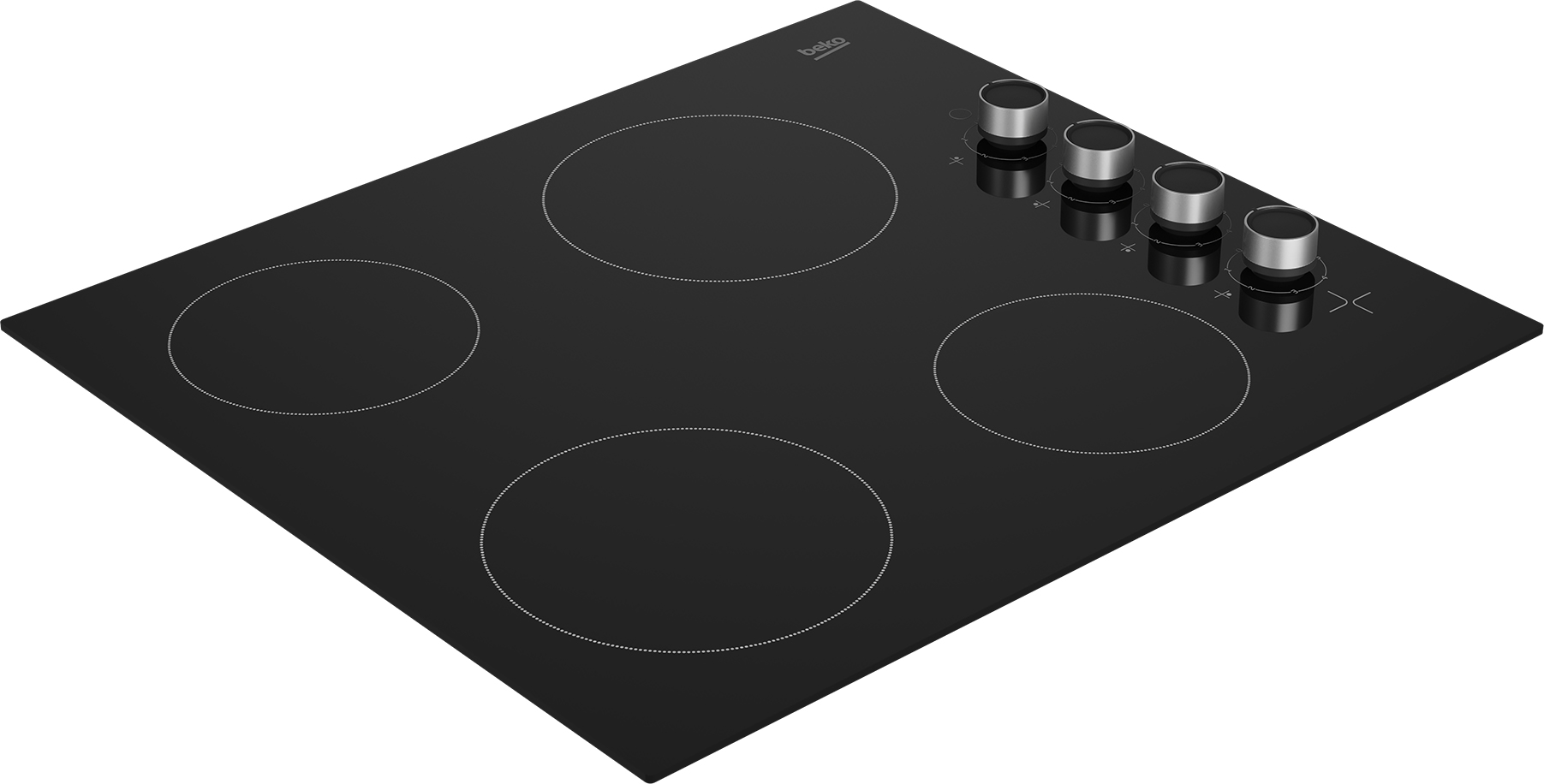 Beko HNBCC64105 60cm Ceramic Hob with Side Knob Controls – image 2