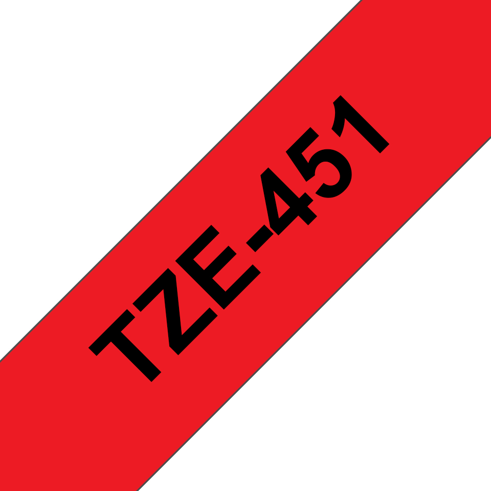 Cinta Brother TZE451 - Texto Negro sobre Fondo Rojo - 24mm x 8mts. - TZE451