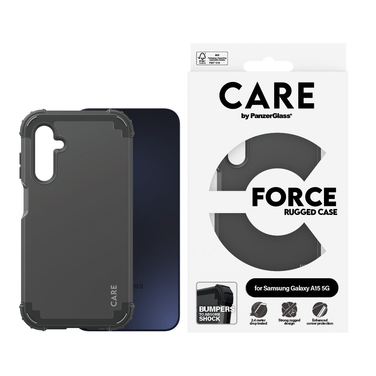 PanzerGlass CARE™ by PanzerGlass® Case Black FORCE Samsung Galaxy A15 5G – image 2