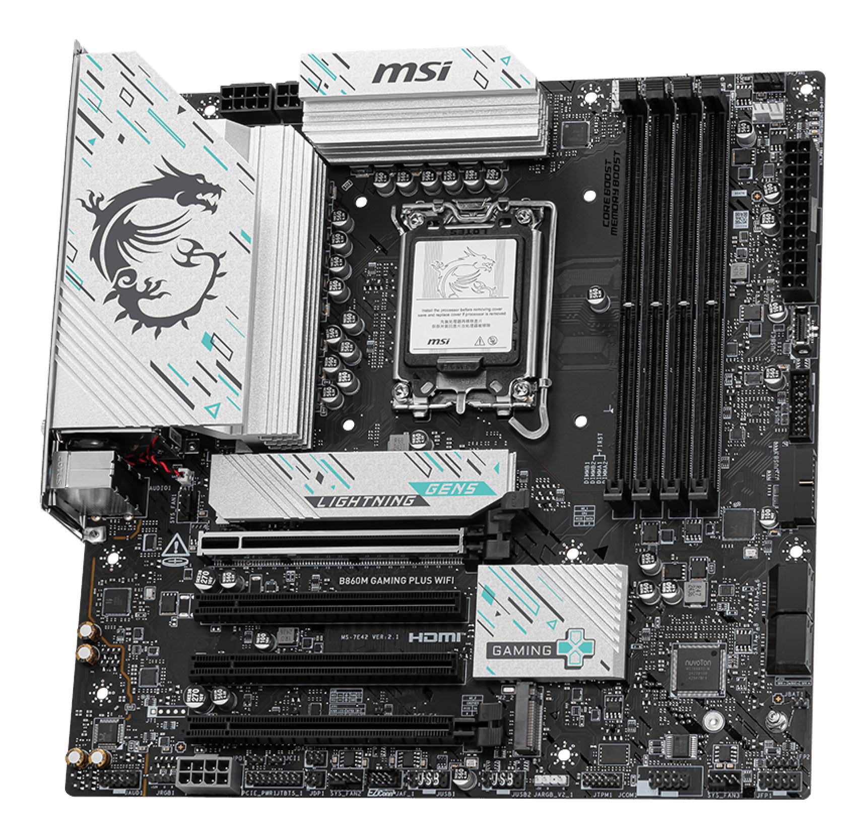 MotherBoard LGA1851 Micro-ATX MSI B860M GAMING PLUS WIFI, 256GB RAM DDR5 Max,1 M.2 PCIE 5 + 1 M.2 PCIE4,Wi-Fi 7 + BT 5.4