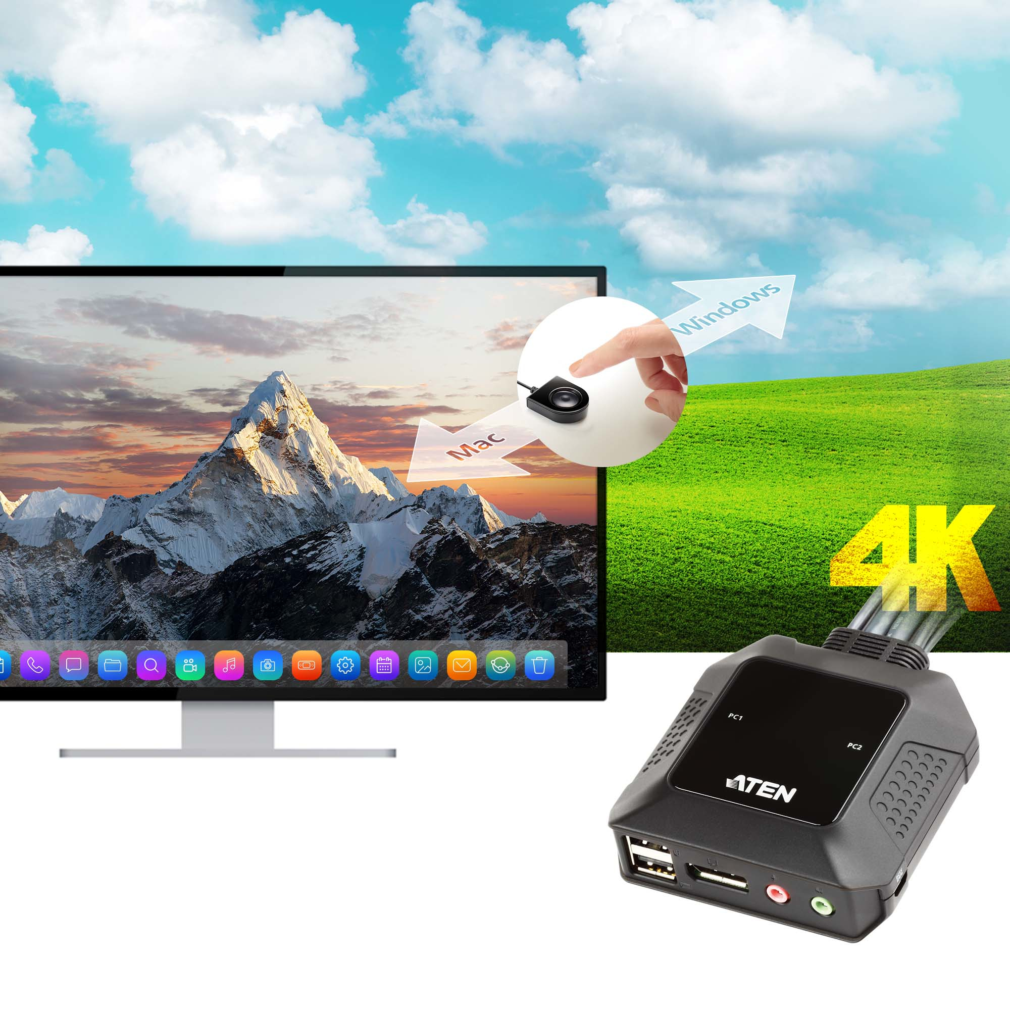 ATEN CS22DP KVM switch Black – image 7