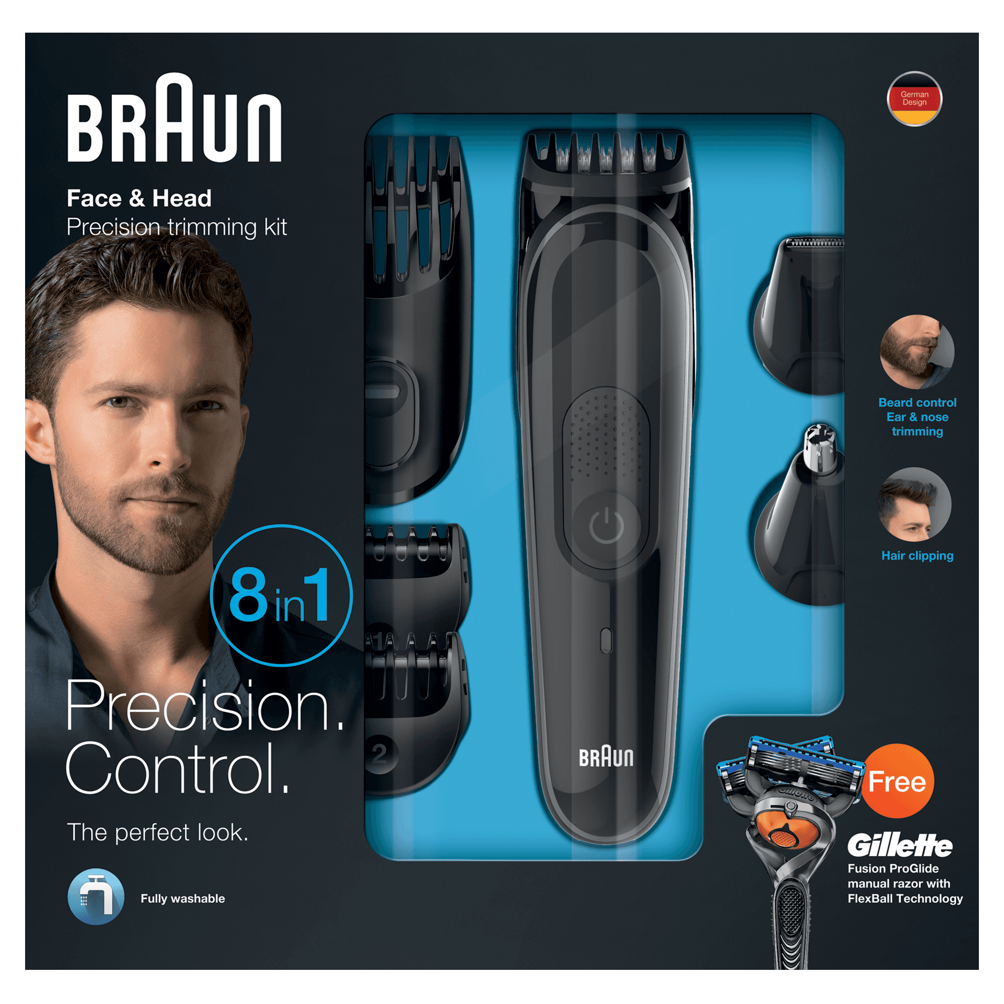 Braun 8-in-1 All-in-one trimmer MGK3060, Beard Trimmer & Hair Clipper, Black/Grey – image 2