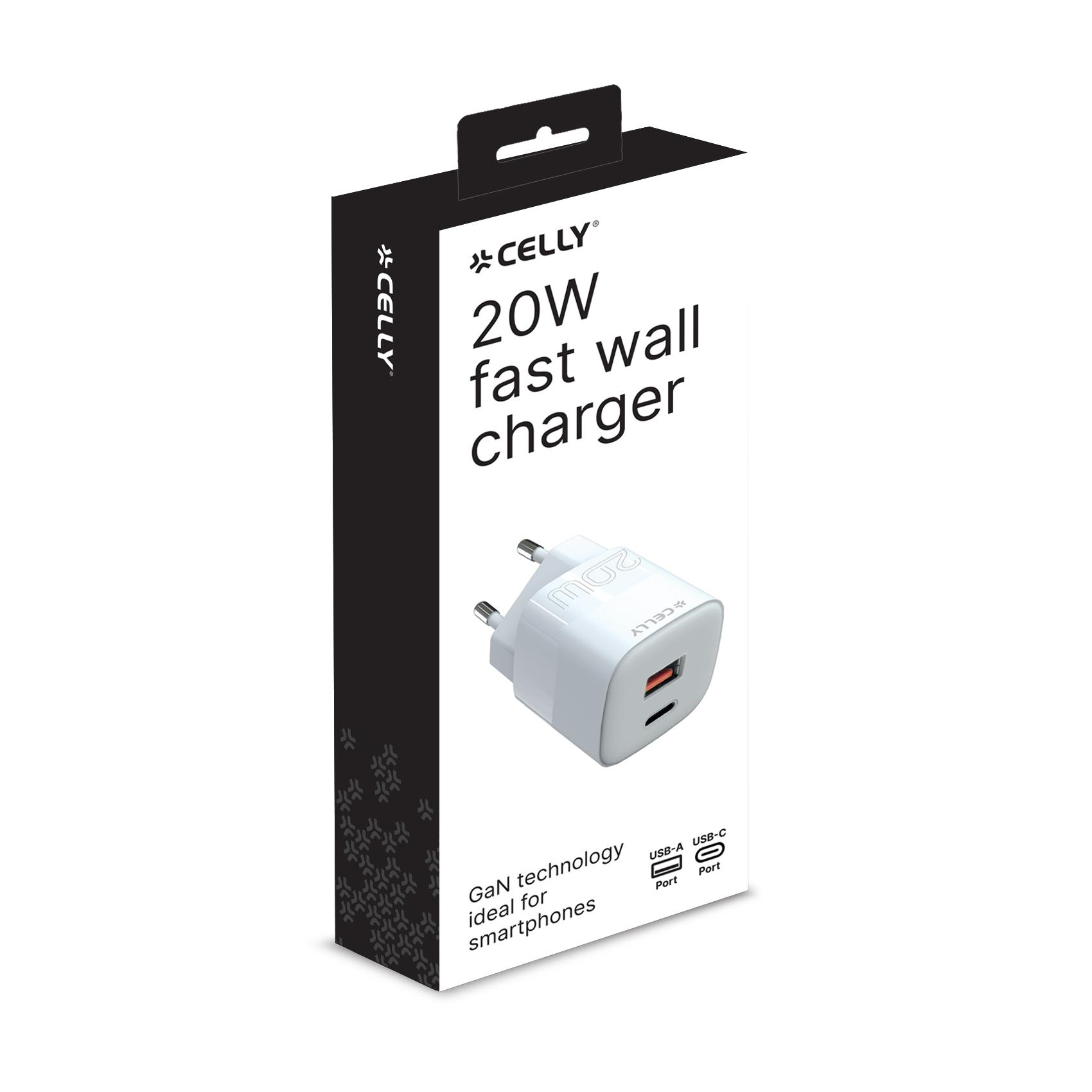 Celly TC2USBUSBC20EVO mobile device charger Universal White AC Fast charging Indoor – image 3
