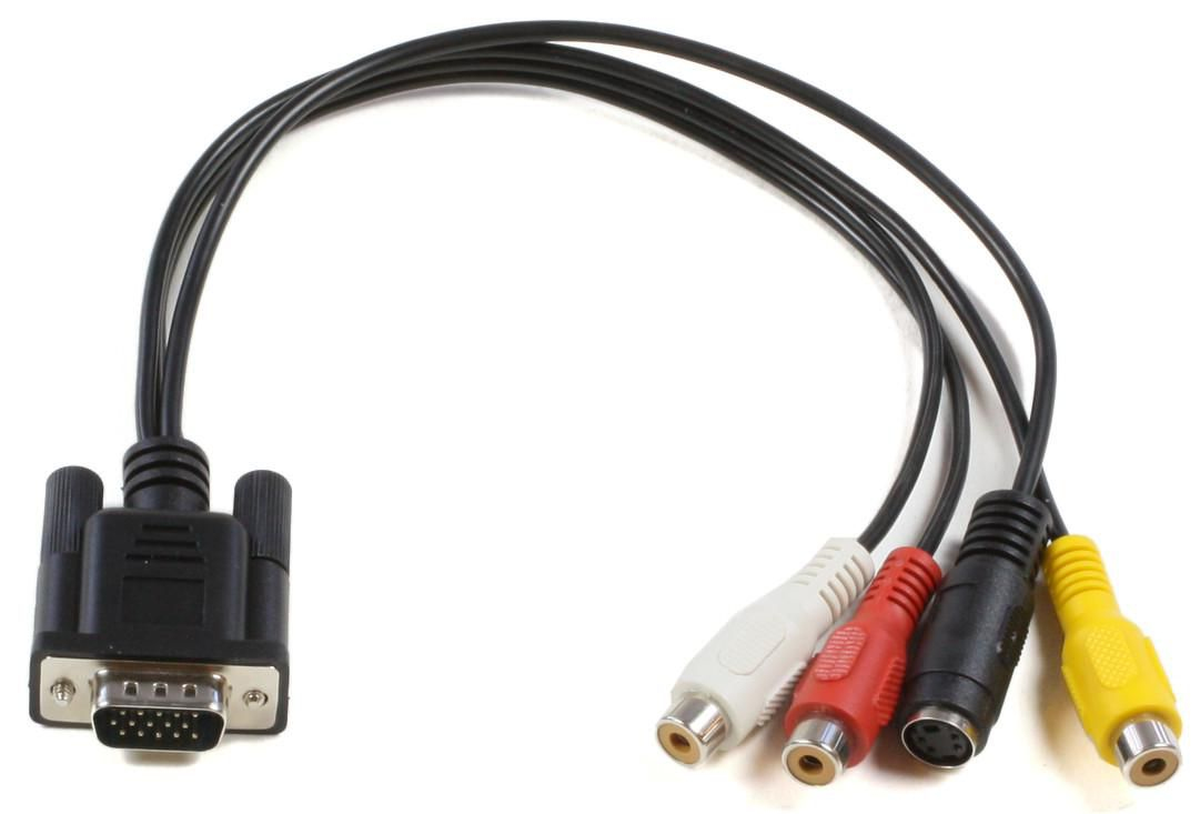 Microconnect MONGGSV VGA - RCA + S-Video Adaptör Kablosu, 0.3m