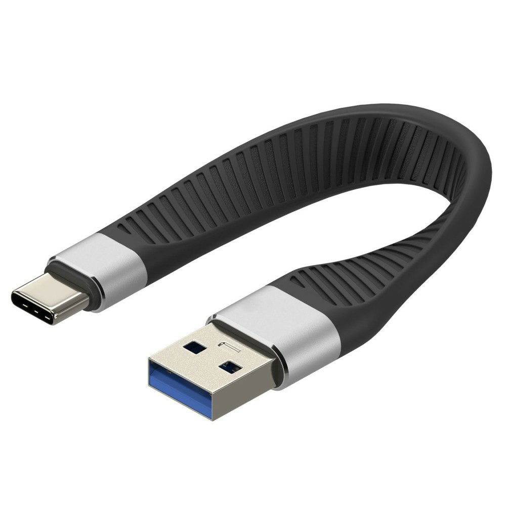 Techly ICOC-USBC-FL-U322 cavo USB USB 3.2 Gen 2 (3.1 Gen 2) 0,12 m Nero