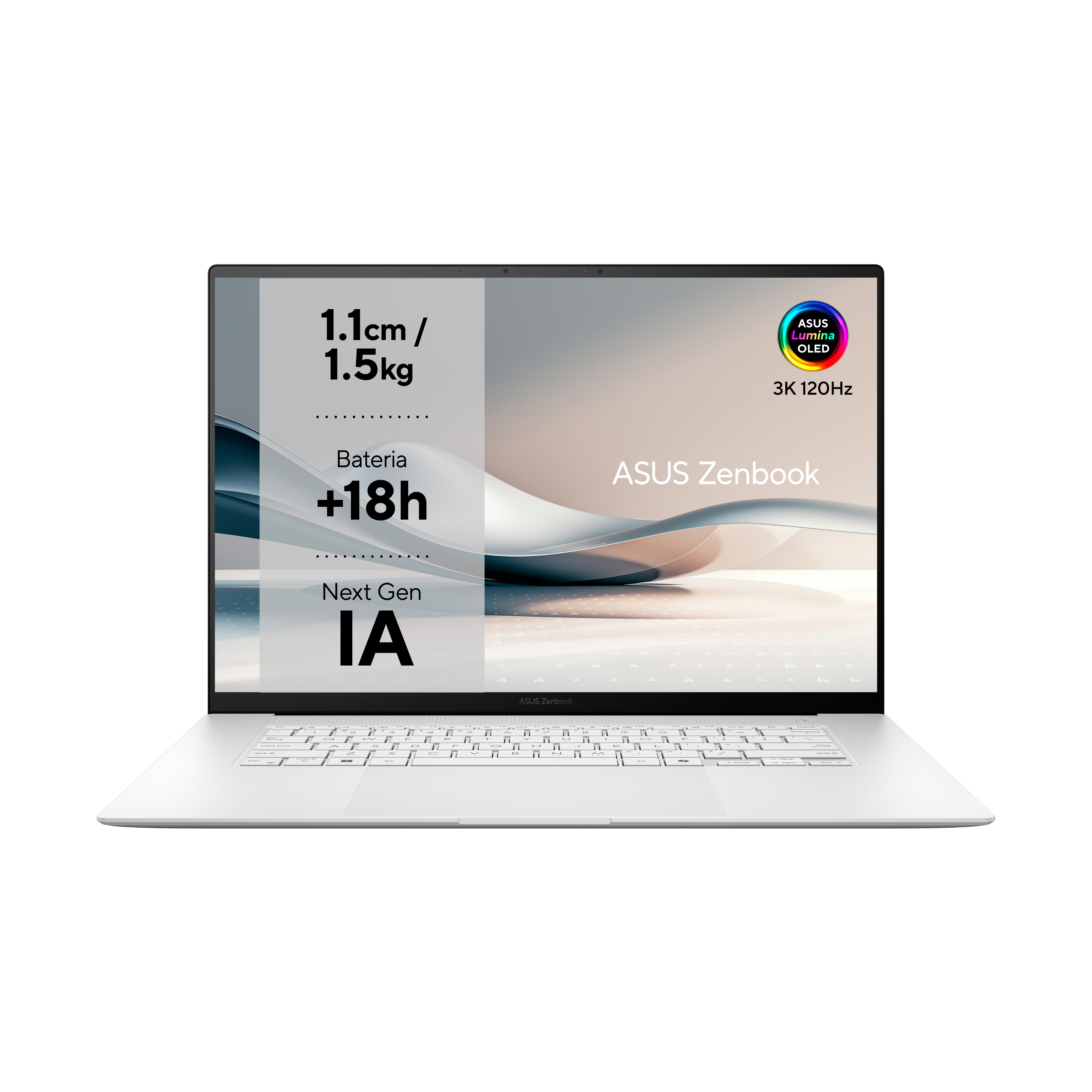 Portátil - ASUS Zenbook S 16 OLED UM5606WA-RK321W Copilot+ PC, 16" WQXGA+, AMD Ryzen AI 9 HX 370 50 TOPS, 32GB RAM, 1TB SSD, Radeon™ 890M, W11 - imagen 3