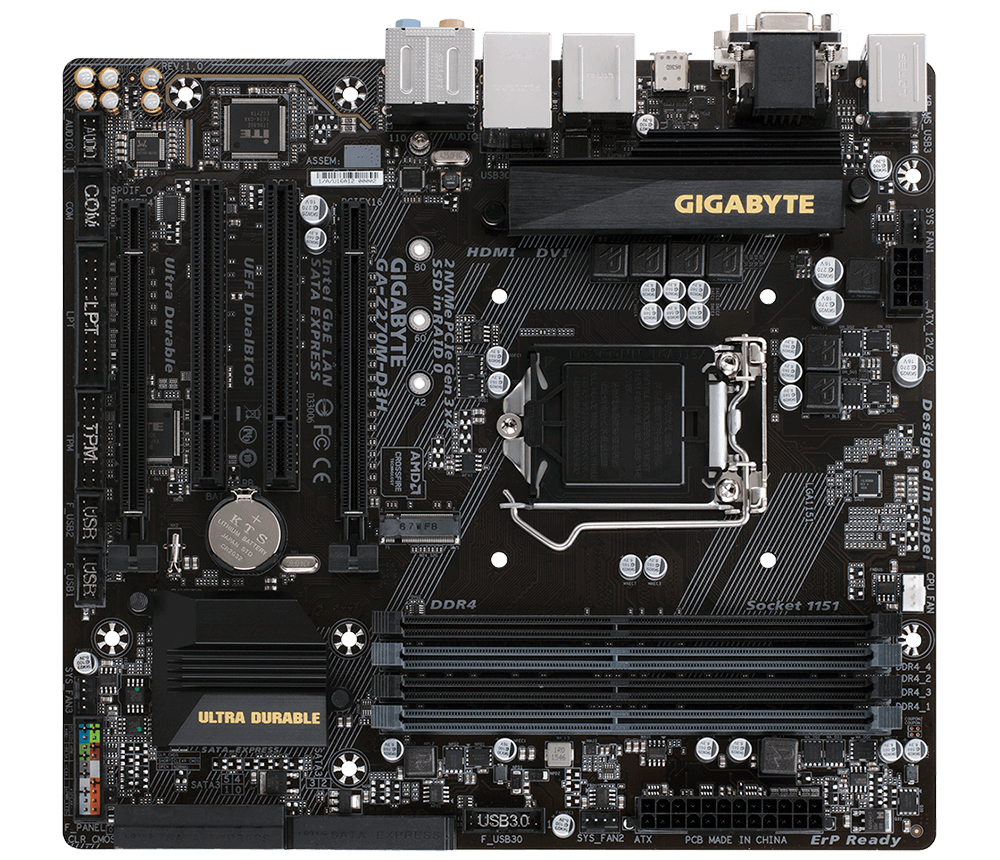 GIGABYTE GA-Z270M-D3H motherboard Intel® Z270 LGA 1151 (Socket H4) micro ATX – image 3