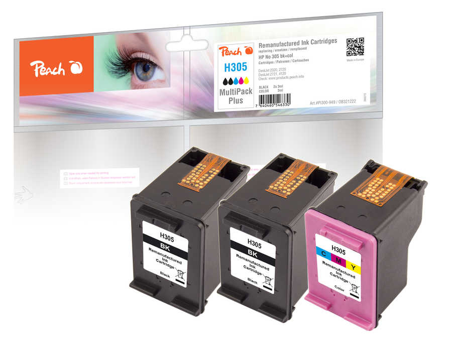 Peach PI300-949 ink cartridge 3 pc(s) Compatible Black, Magenta, Yellow, Cyan