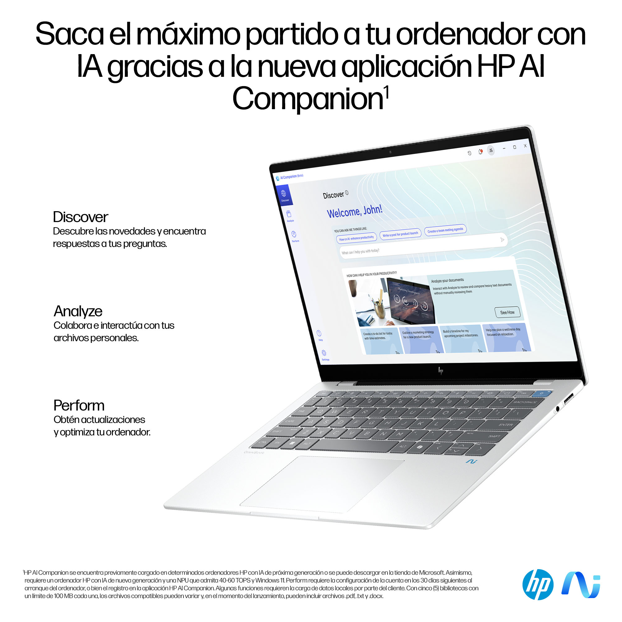 Portátil - HP OmniBook X 14- fe1002ns Copilot+ PC, 14 " 2.2K, Snapdragon® Plus X1P-42-100 45 TOPS, 16GB RAM, 512GB SSD, Gráficos Adreno™, W11 H - imagen 7