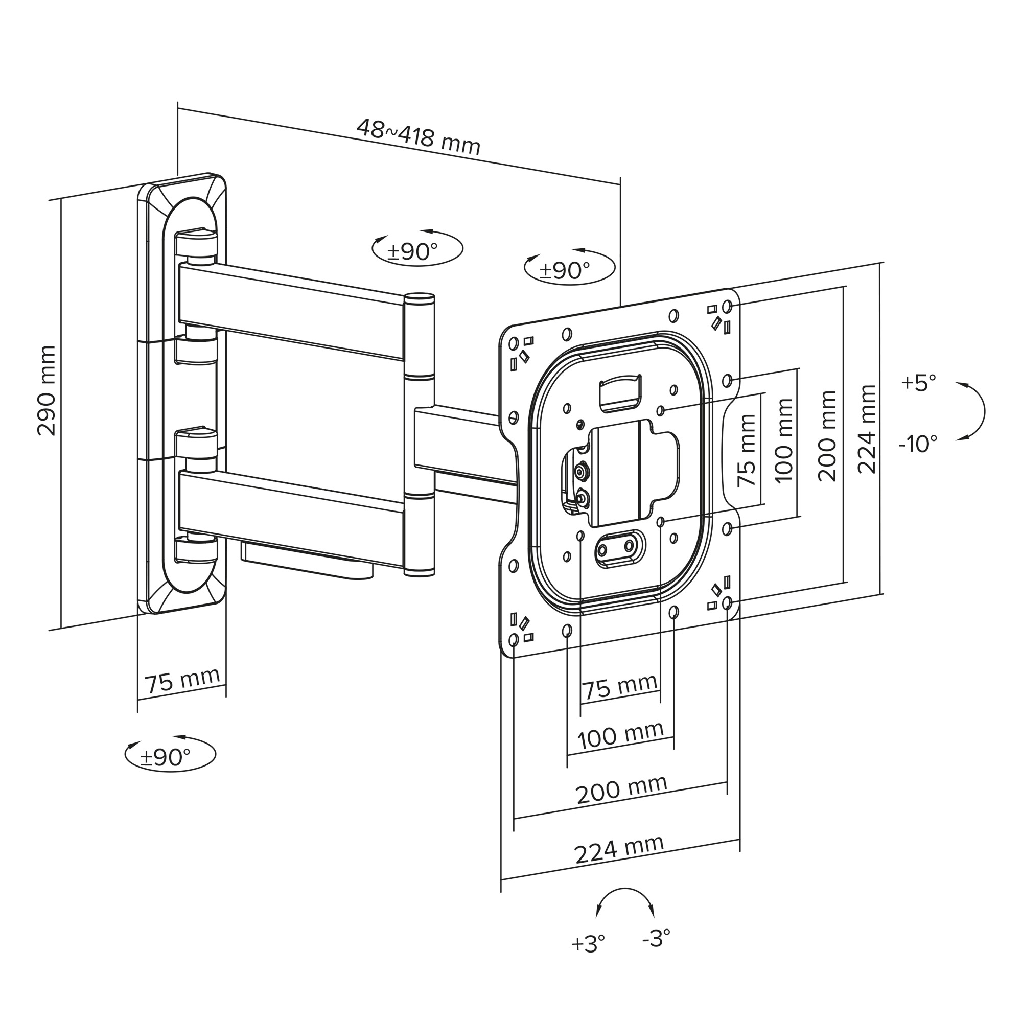 InLine 23103B TV mount/stand – image 4