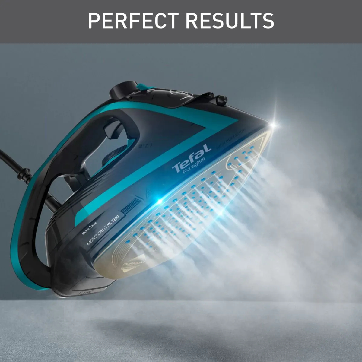 Tefal Puregliss FV8066G0 iron Dry & Steam iron Durilium AirGlide Autoclean soleplate – image 3