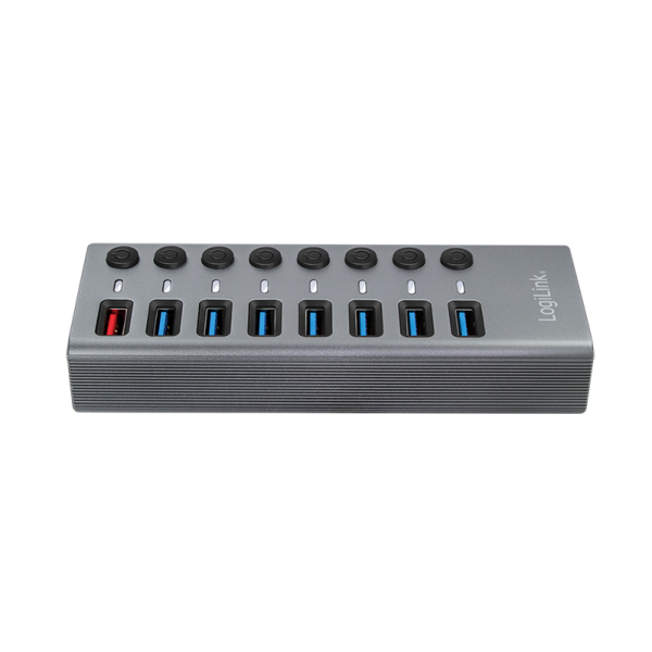 LogiLink UA0387 interface hub USB 3.2 Gen 1 (3.1 Gen 1) Type-B 5000 Mbit/s Grey – image 2