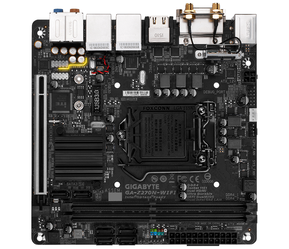GIGABYTE GA-Z270N-WIFI motherboard Intel® Z270 LGA 1151 (Socket H4) mini ITX – image 2