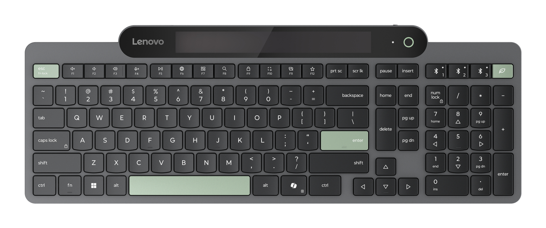 Lenovo - Keyboard - self-charging - wireless - Bluetooth 5.1 - QWERTY - UK - black - brown box