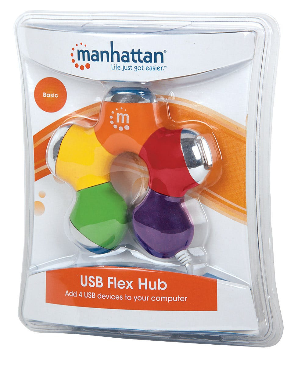 Manhattan USB-A Flex Hub, 4x USB-A Ports, 480 Mbps (USB 2.0), Ports Rotate 180°, Bus Power, Flower design (5 colours), Blister – image 7
