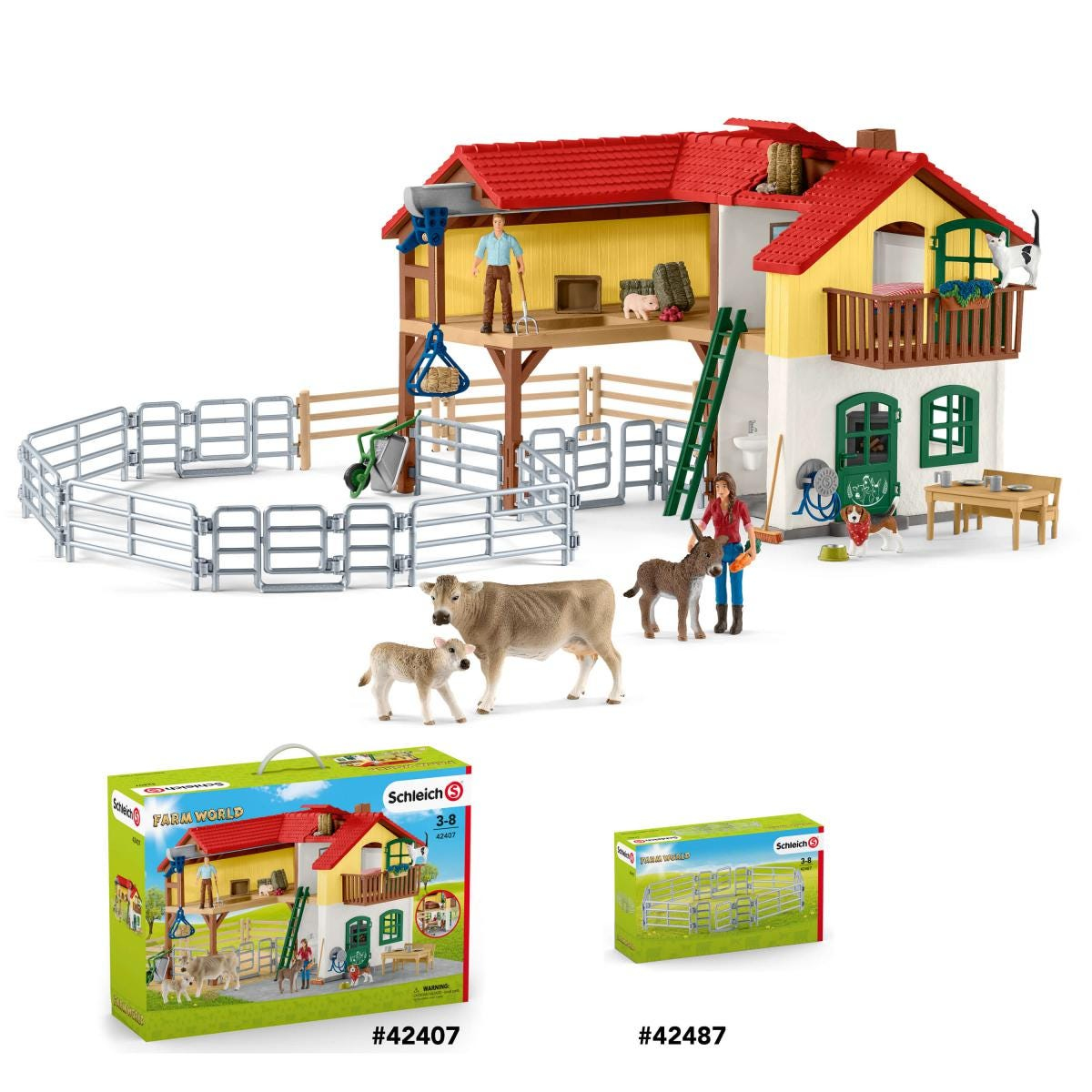 صورة Schleich 42487 لعبة سياج، فولاذ مقاوم للصدأ، 10 قطع