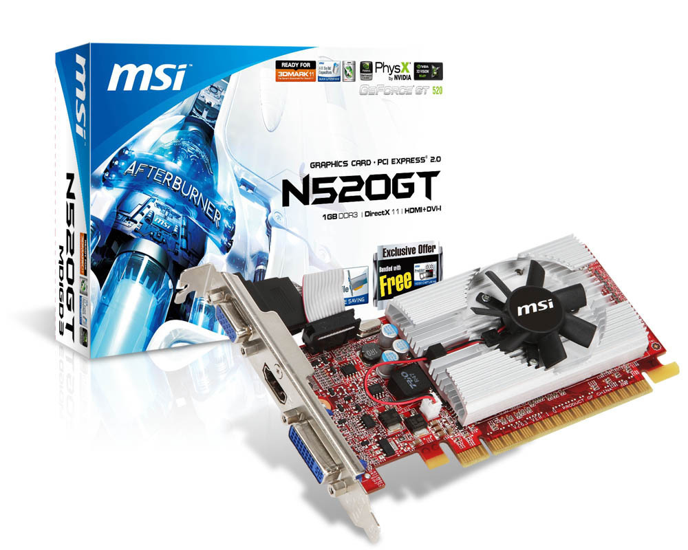 MSI 912-V263-048 graphics card NVIDIA GeForce GT 520 – image 1