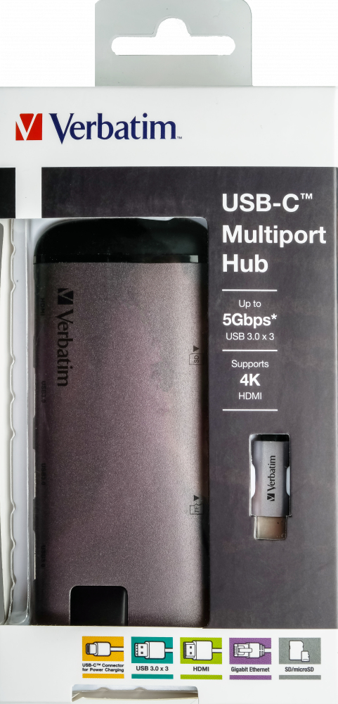 Verbatim 16102510 laptop dock/port replicator Wired USB 3.2 Gen 1 (3.1 Gen 1) Type-C Black, Silver – image 9