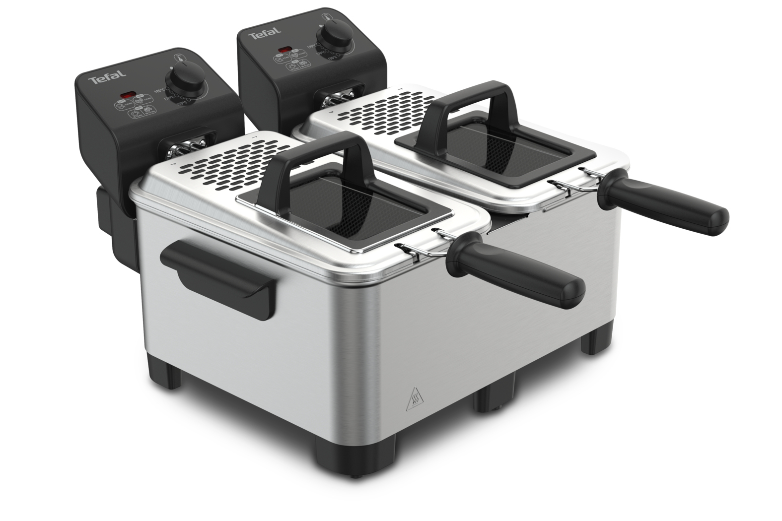 Tefal Double Pro FR3610 Stand-alone Deep fryer Black, Stainless steel