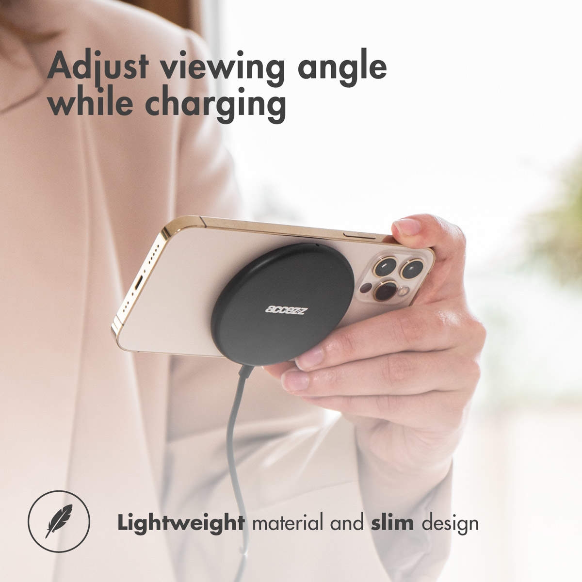 Accezz WIRELESSCHARGER50252701 mobile device charger Smartphone Black USB Wireless charging Fast charging Indoor – image 8