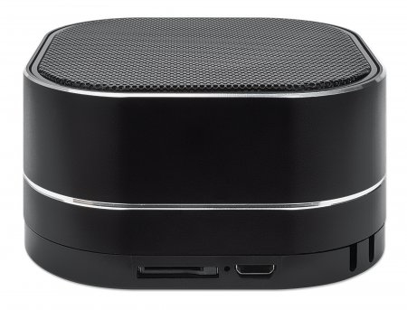 Manhattan Metallic Bluetooth Speaker, Microphone, FM Radio, Decent Sound Output (3W), 6 hour Playback time, Integrated Controls, Range 10m, microSD card reader, – image 4