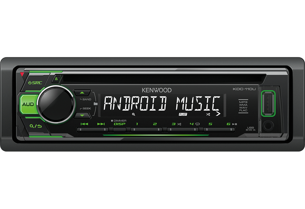 Kenwood KDC-110UG car media receiver Black, Green