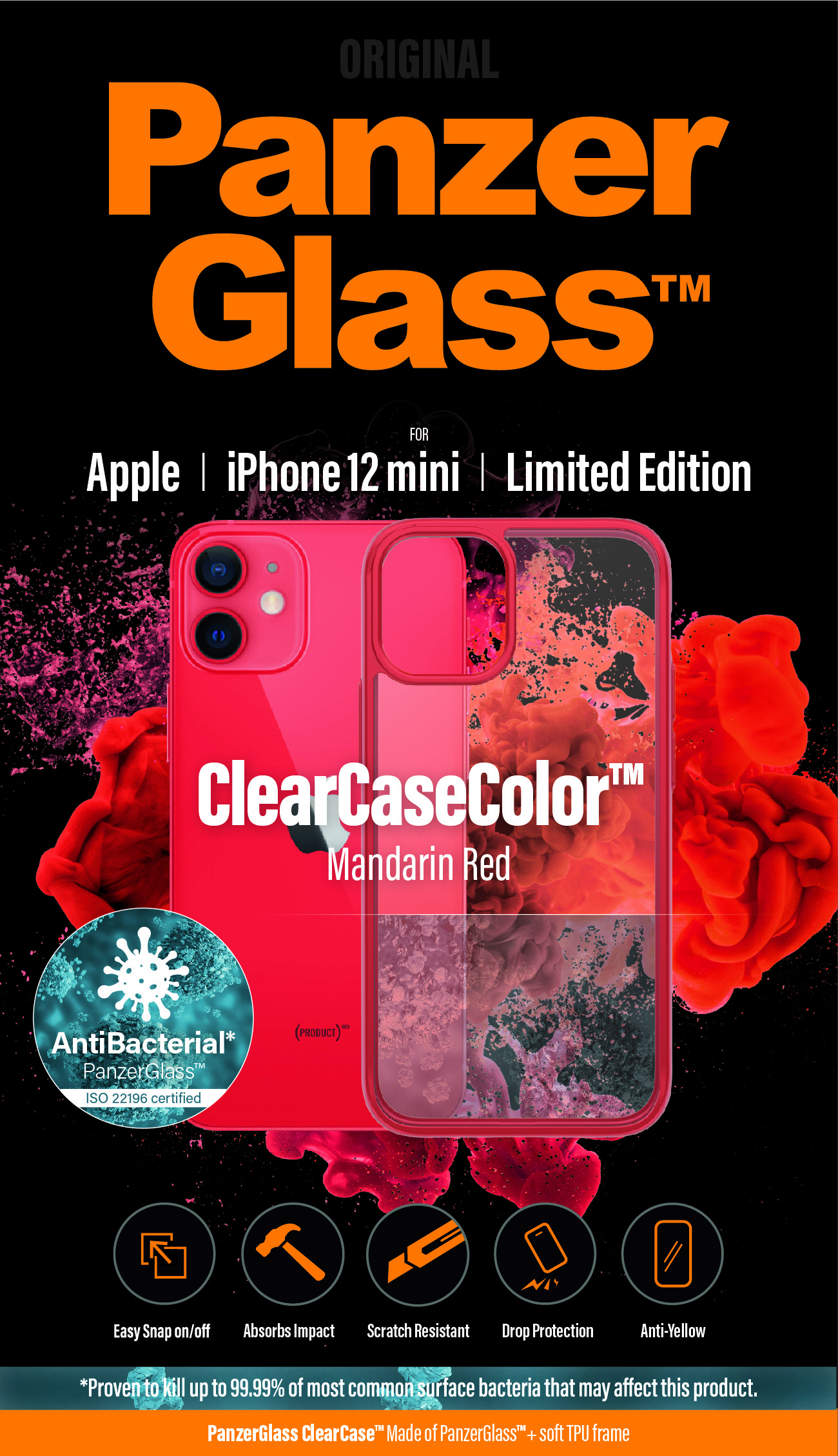 PanzerGlass ® ClearCaseColor™ iPhone 12 mini - Mandarin Red Limited Edition – image 9