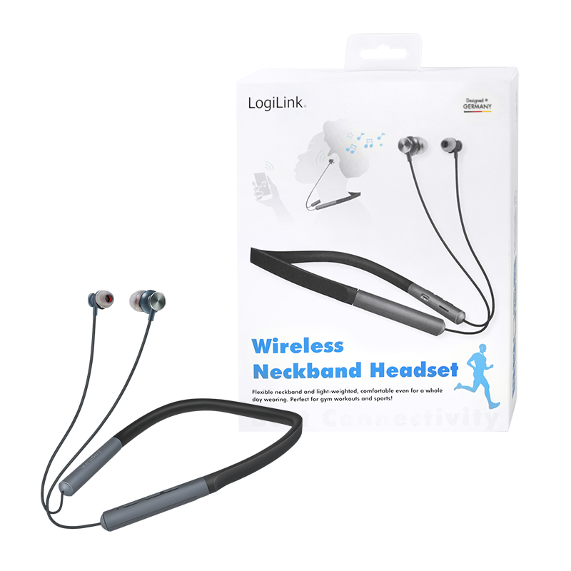 LogiLink BT0049 headphones/headset Wireless In-ear, Neck-band Calls/Music Micro-USB Bluetooth Black, Grey – image 9