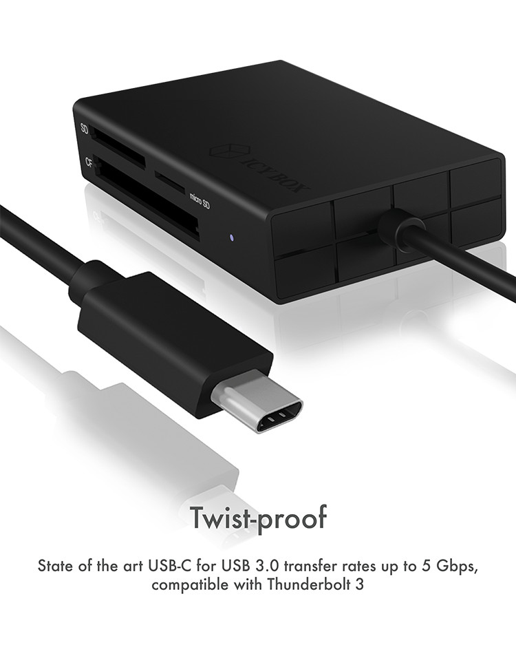 ICY BOX IB-CR401-C3 card reader USB 3.2 Gen 1 (3.1 Gen 1) Type-C Black – image 6
