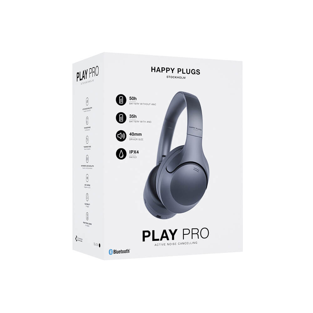 Happy Plugs Headphone Play Pro ANC Over-Ear Wireless Black – image 2