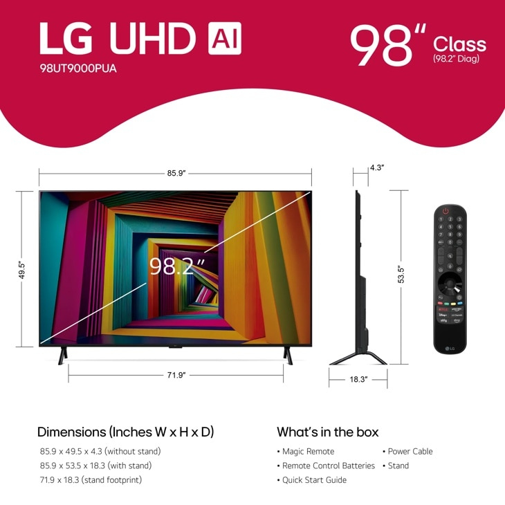 LG 98UT9000PUA TV 2.49 m (98") 4K Ultra HD Smart TV Wi-Fi Black – image 9