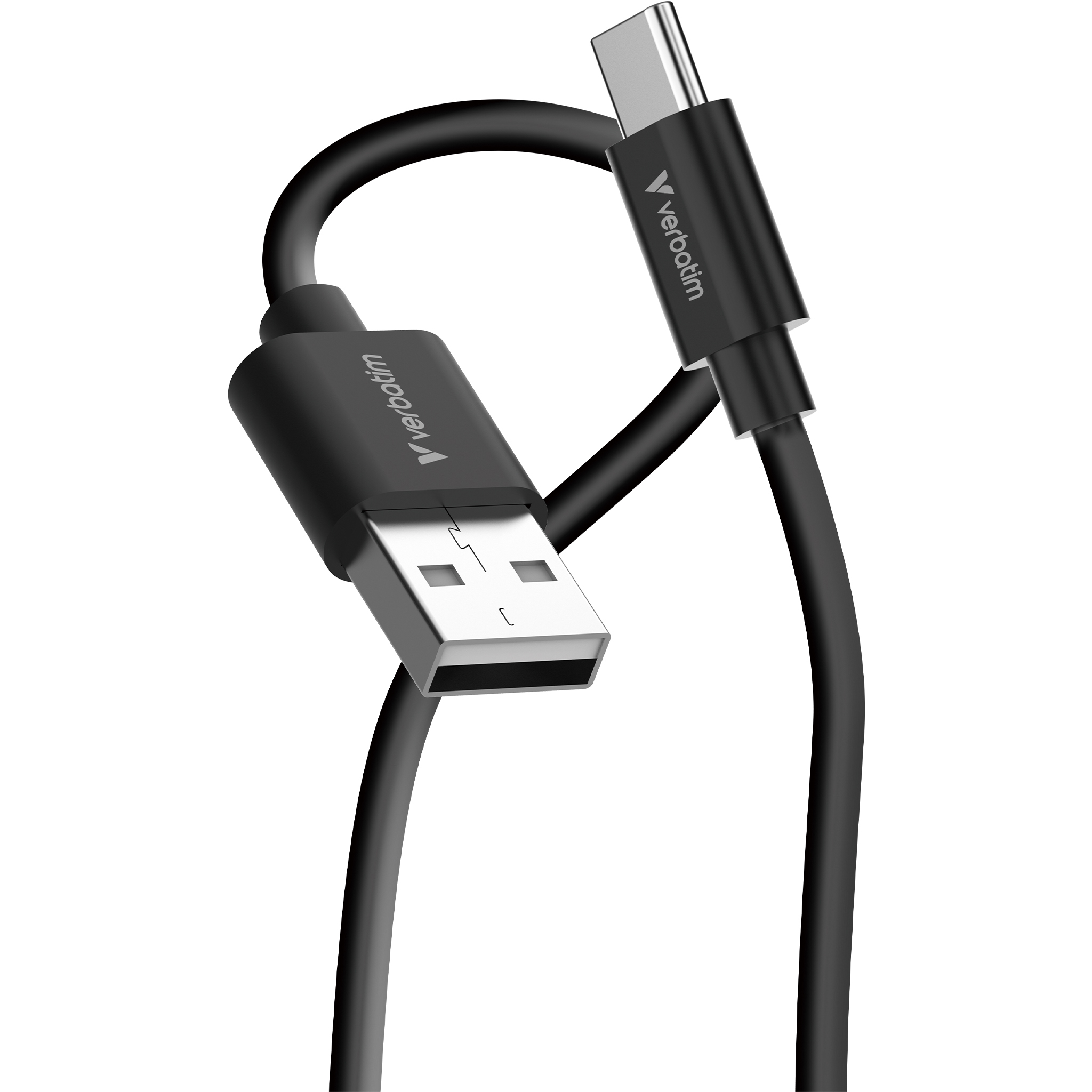 Verbatim Essentials Sync & Charge USB-A to C Cables. Cable length: 1 m. Connector 1: USB A Connector 2: USB C USB version: USB 2.0 Maximum data transfer rate: 0.48 Gbit/s Product colour: Black White