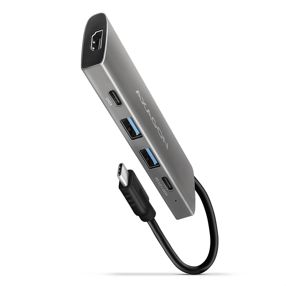 Axagon HMC-5G2 USB 10Gbps hub, 2x USB-A, 2x USB-C, HDMI 4k/60Hz, PD