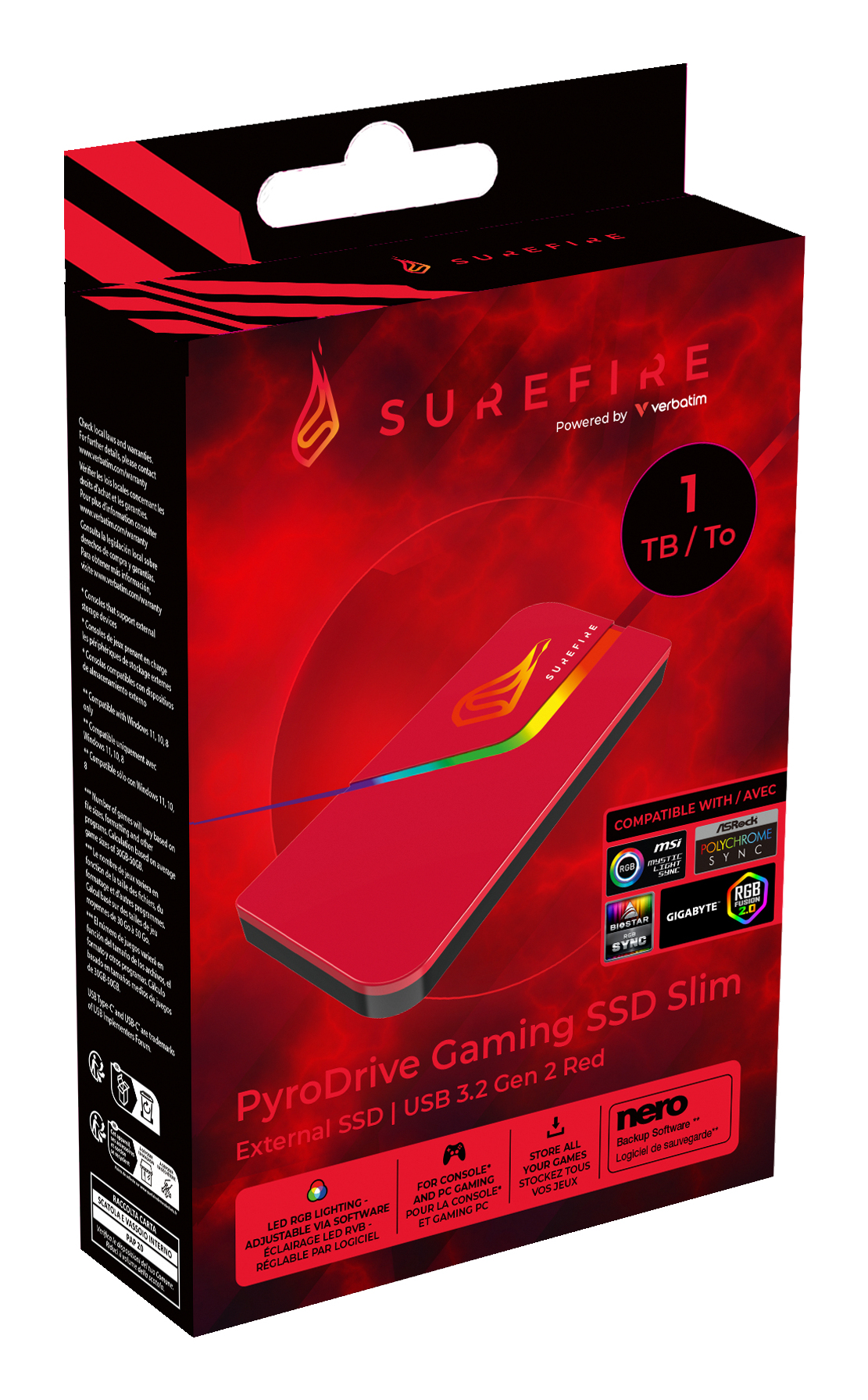 Verbatim Surefire PyroDrive Gaming SSD Slim 1TB Red – image 8