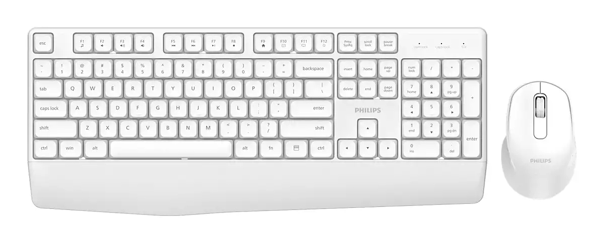Philips 3000 series SPT6348W/93 keyboard Mouse included Home/Office RF Wireless White – image 1