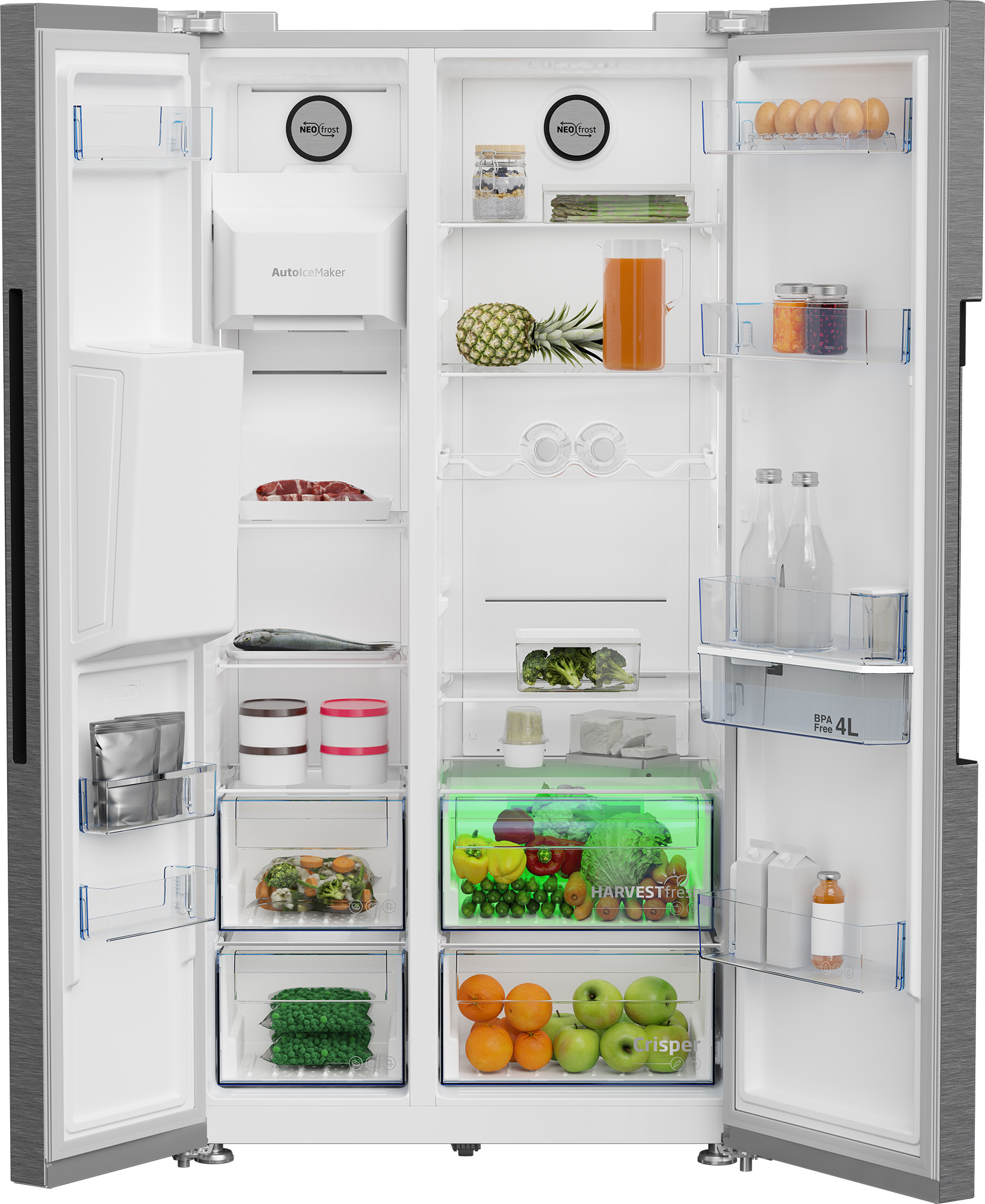 Beko ASN642VPS Freestanding American Style Fridge Freezer with HarvestFreshTM – image 3