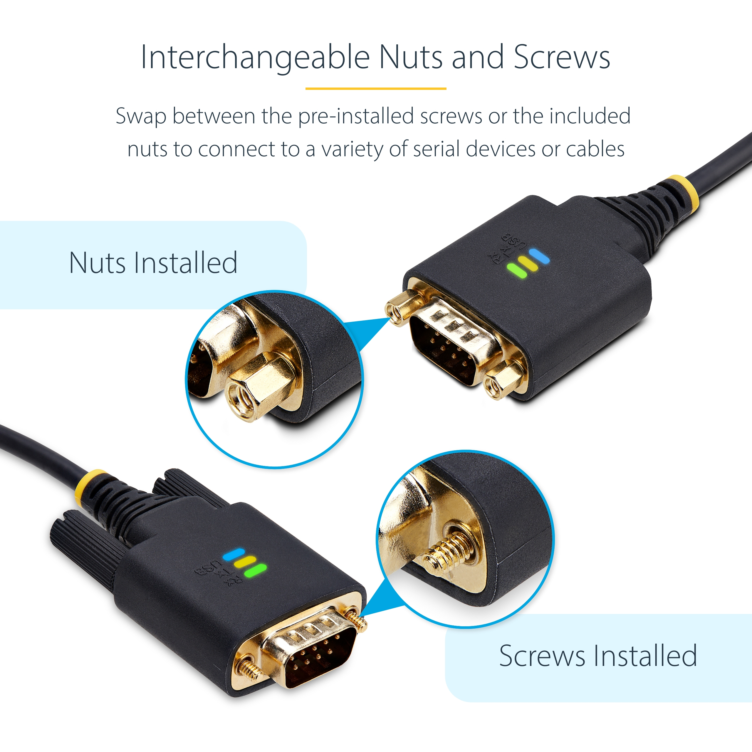 Resim StarTech.com 1P6FFC-USB-SERIAL 2m USB - DB9 Seri Adaptör Kablosu, Siyah
