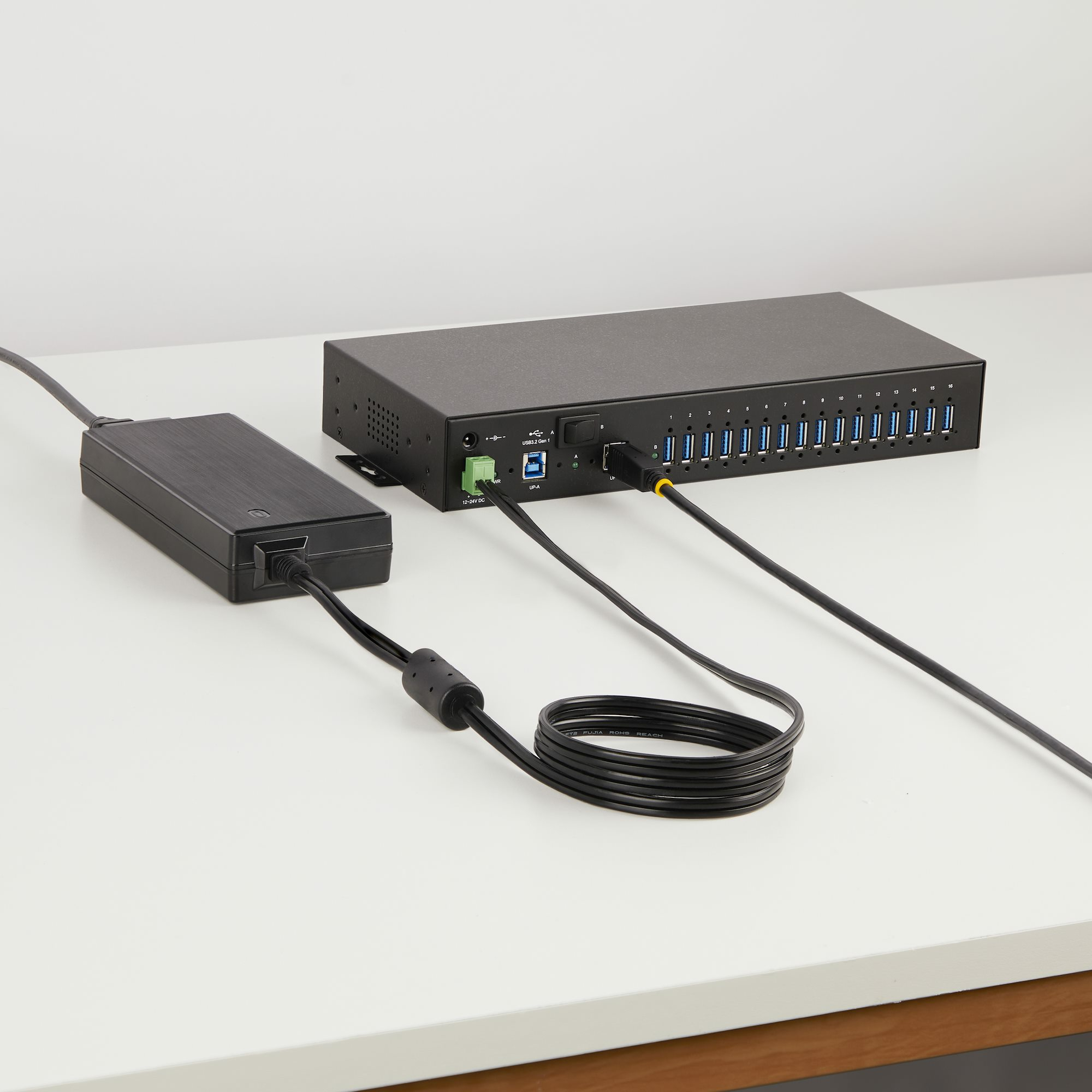 StarTech.com 16-Port Industrial USB 5Gbps Hub with Power Adapter, Metal Enclosure, Mountable, ESD Protection, Terminal Block Power, USB Charging, Dual-Host Swit – image 9