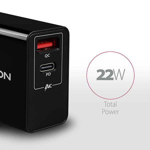 Axagon ACU-PQ22 mobile device charger Mobile phone, Power bank, Smartphone, Smartwatch, Tablet, Universal Black AC Fast charging Indoor – image 2