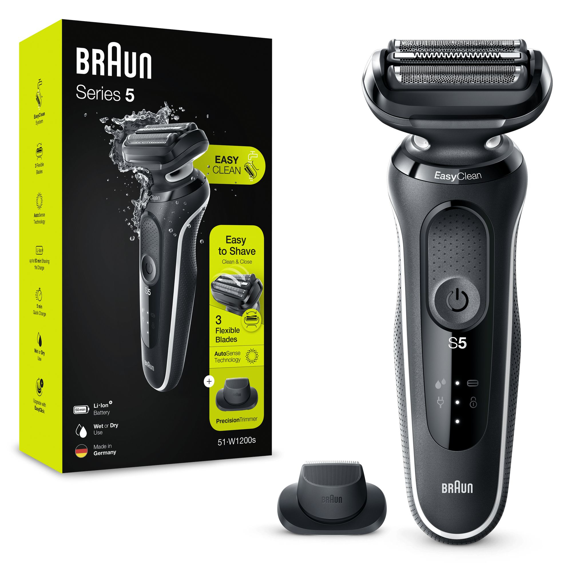 Braun Series 5 51-W1200s Foil shaver Trimmer Black, White – image 1