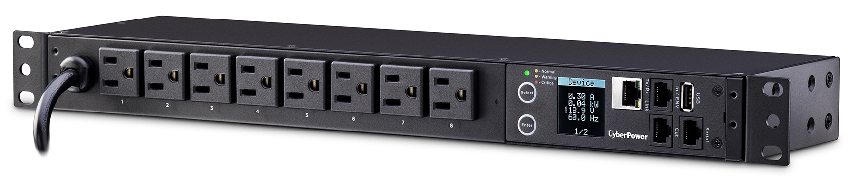CyberPower PDU31001 power distribution unit (PDU) 8 AC outlet(s) 1U Black – image 3