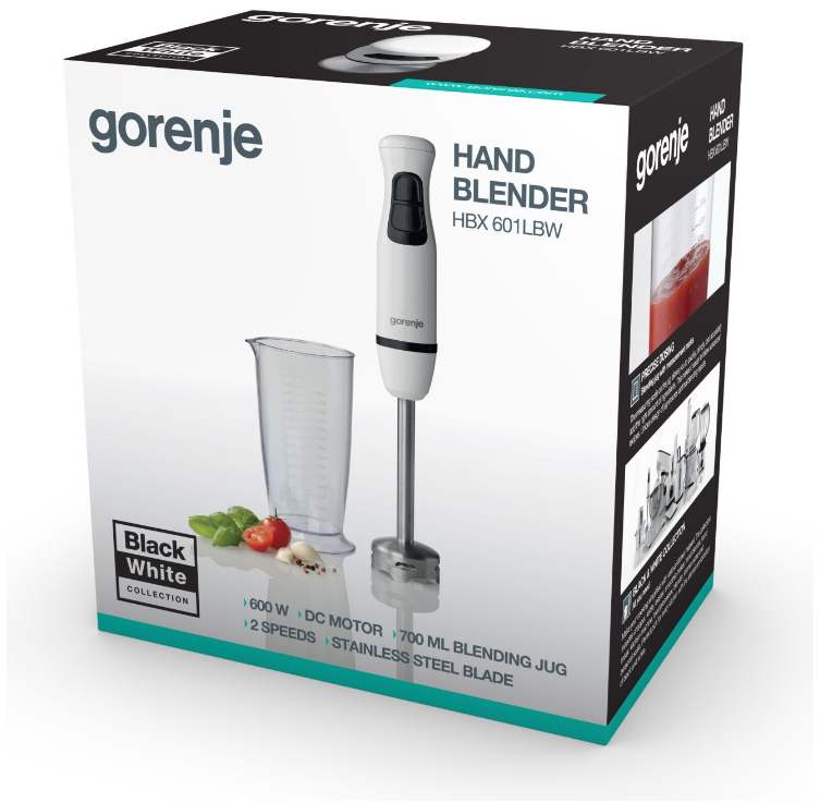 Gorenje HBX601LBW 0.6 L Immersion blender 600 W Black, White – image 3