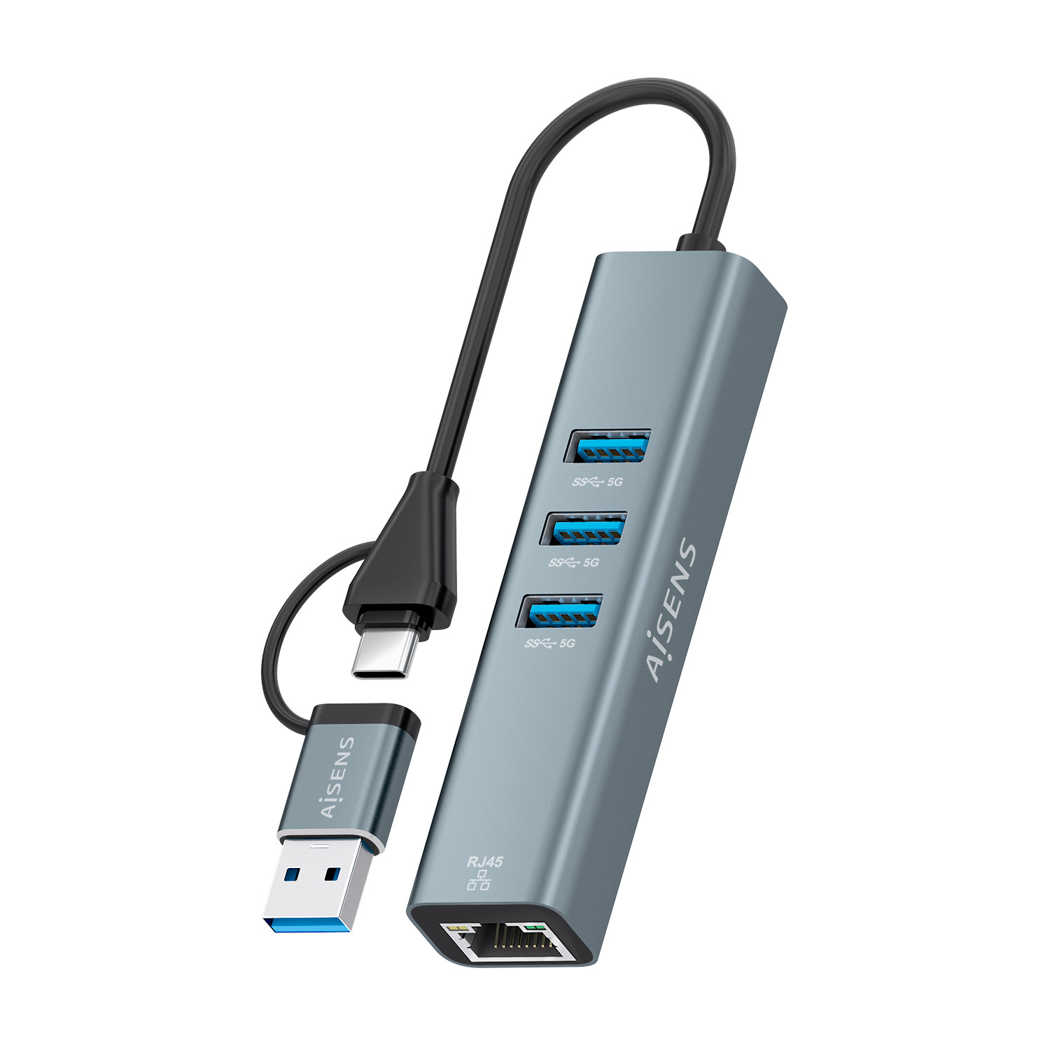 AISENS A109-1033 laptop dock/port replicator Wired USB 3.2 Gen 1 (3.1 Gen 1) Type-C Grey – image 3