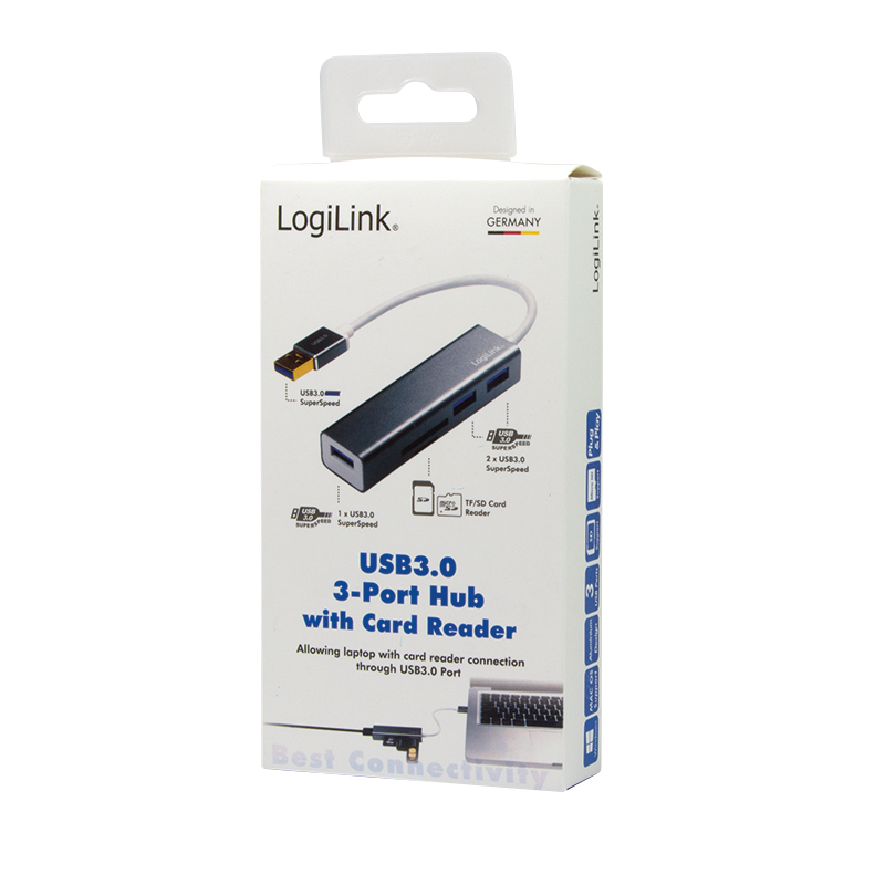 LogiLink UA0306 laptop dock/port replicator USB 3.2 Gen 1 (3.1 Gen 1) Type-A Silver, White – image 5