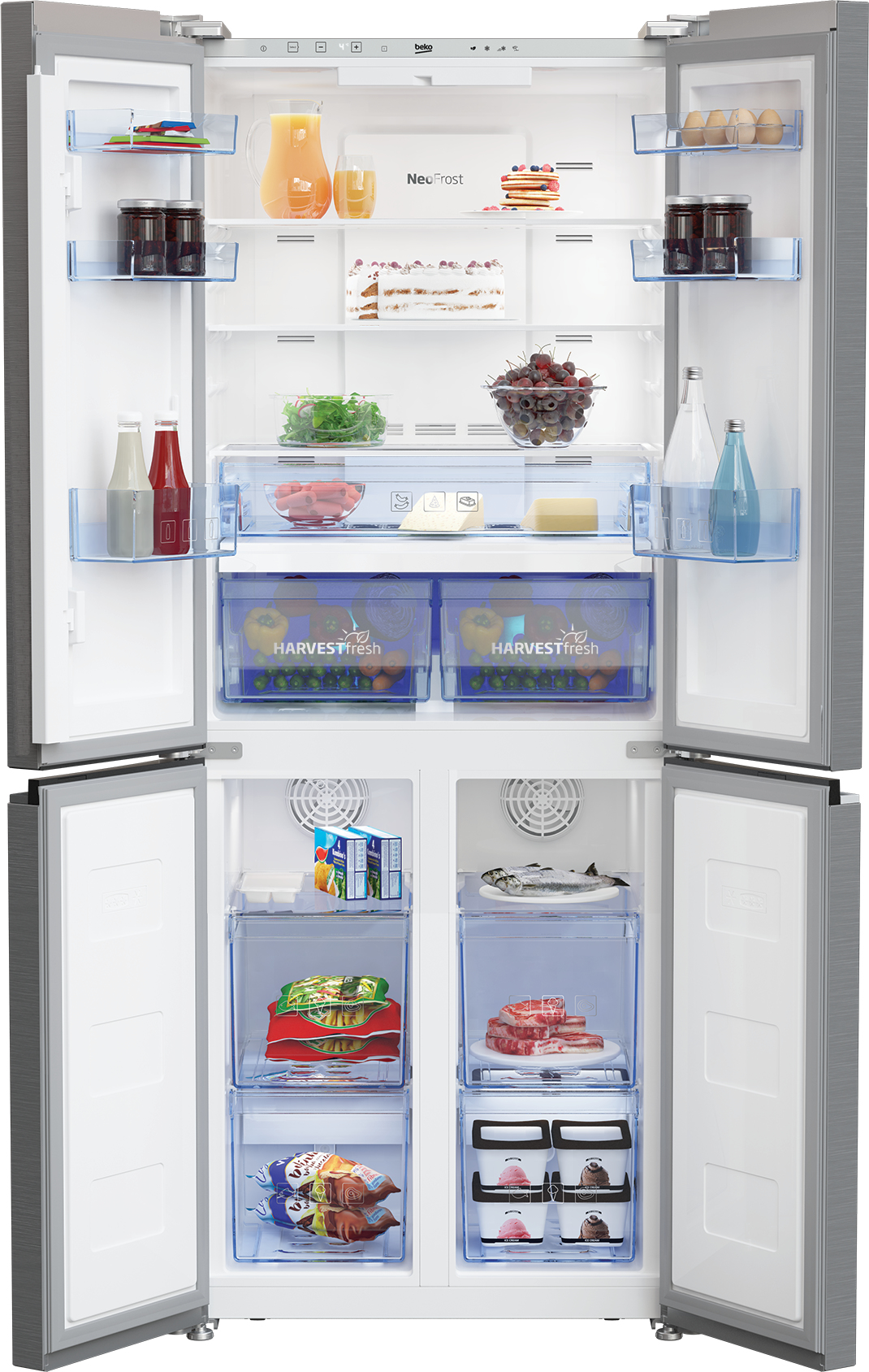 Beko GNE480IC3VPX Freestanding American Style Fridge Freeze with HarvestFresh™ – image 3
