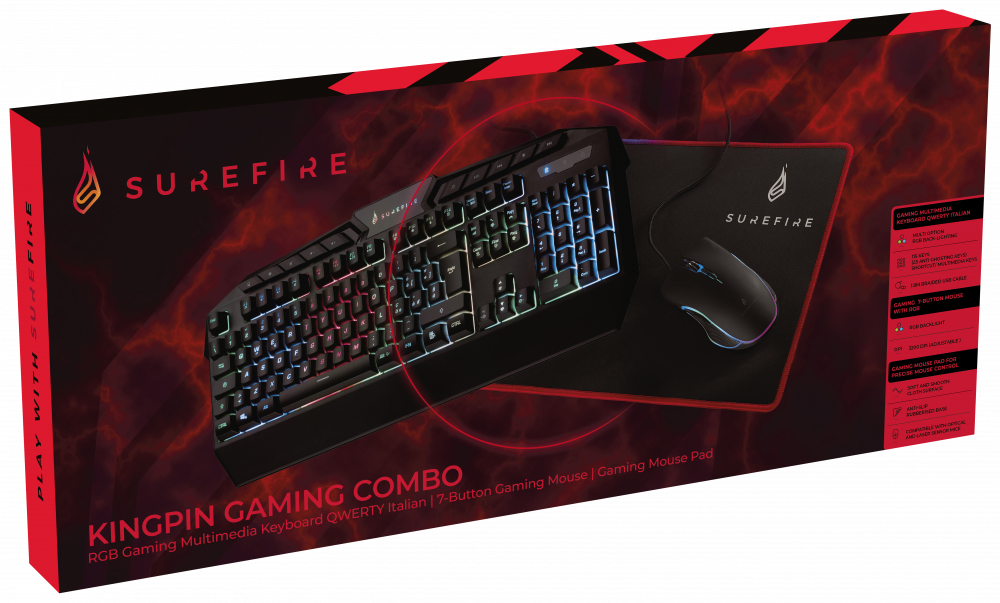 Verbatim 48833 keyboard Mouse included Gaming USB QWERTY Italian Black